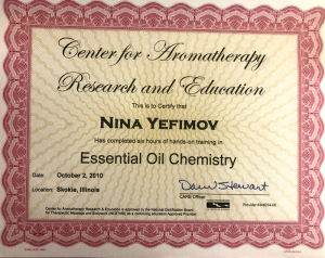 Nina Radarani aromatherapy certification